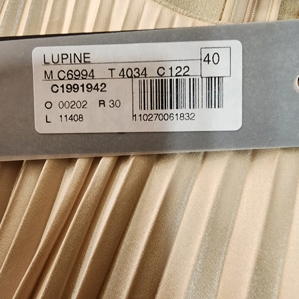 ANTONELLI silk crepe beige midi dress zipper closure - Picture 11 of 14